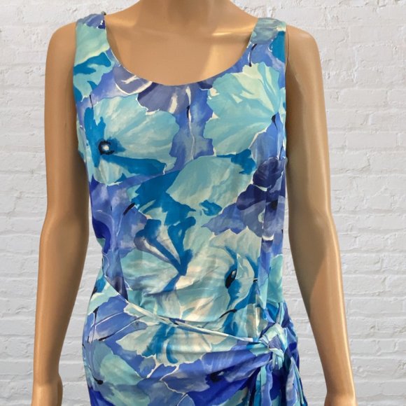 PAUL HARRIS -- Mini Sundress, Wraparound, Tropical, Front Tie/Back Zip - Picture 3 of 16